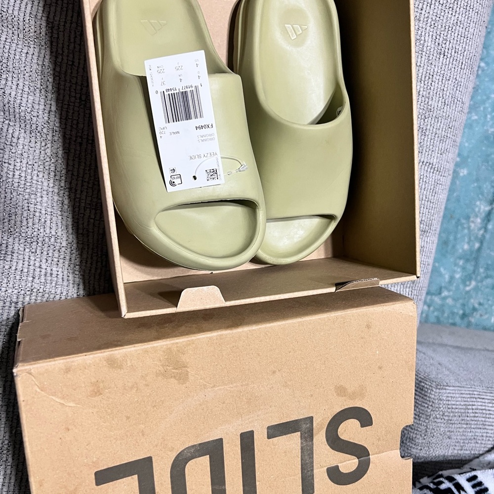 Adidas Yeezy slides.